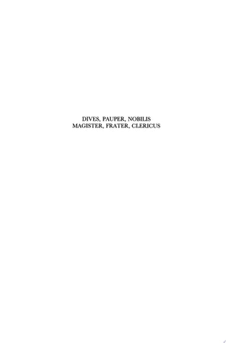 Dives, pauper, nobilis, magister, frater, clericus Sozialgeschichtliche Untersuchungen über Heidelberger Universitätsbesucher des Spätmittelalters (1386-1450)
