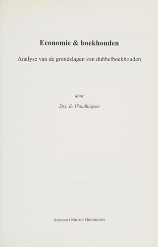 Economie & boekhouden analyse van de grondslagen van dubbelboekhouden