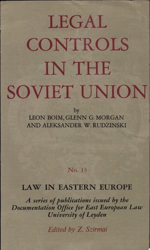 Legal Controls in the Soviet Union