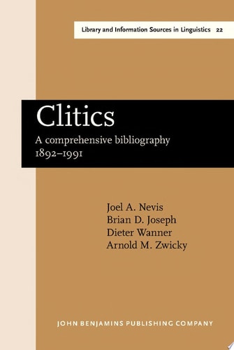 Clitics A comprehensive bibliography 18921991