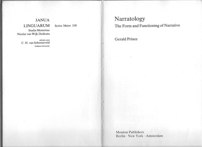 Narratology (Janua Linguarum) (Janua Linguarum. Series Maior)