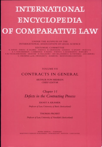 International Encylopedia of Comparative Law, Instalment 7