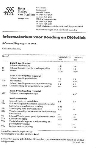 Informatorium voor Voeding en Diëtetiek - Supplement 81 (Dutch Edition)