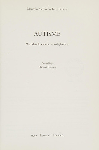 Autisme werkboek sociale vaardigheden
