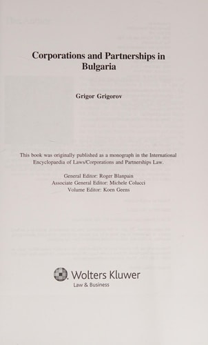Corporations and Partnerships in Bulgaria