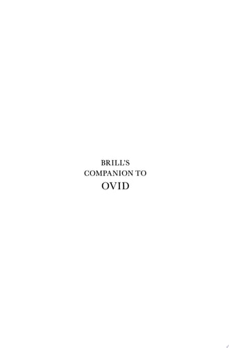 Brill's Companion to Ovid