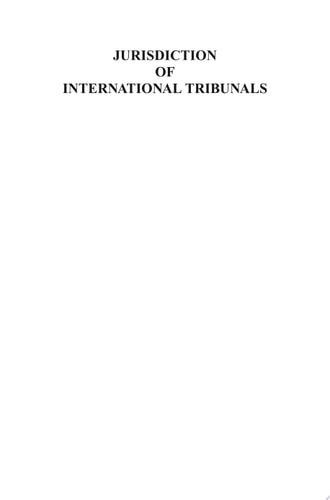 Jurisdiction of International Tribunals