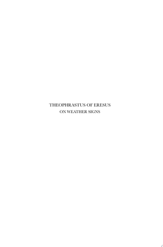 Theophrastus of Eresus: On Weather Signs