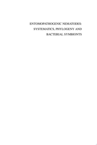 Entomopathogenic Nematodes: Systematics, Phylogeny and Bacterial Symbionts