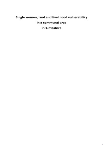Single women, land and livelihood vulnerability in a communal area in Zimbabwe