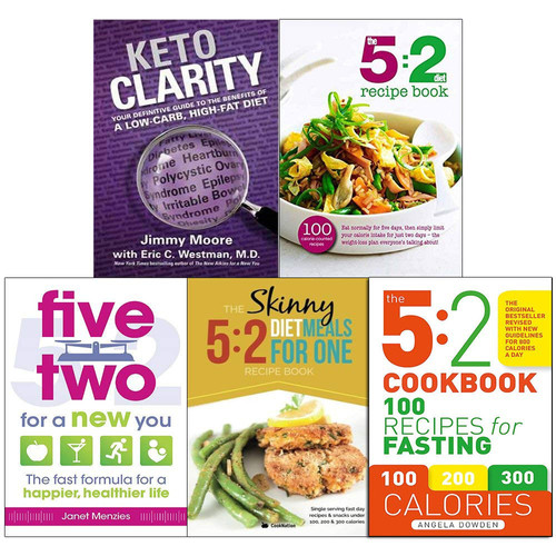 Keto clarity [hardcover], 5 2 diet recipe book, five two for a new you, 5 2 diet meals for one and 5 2 cookbook 5 books collection set