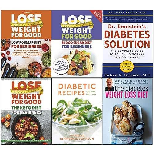 Diabetes solution [hardcover], diabetes weight loss, cooking for one and two, blood sugar, low fodmap, keto diet for beginners 6 books collection set