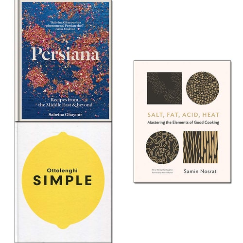 Ottolenghi SIMPLE, Persiana,Salt, Fat, Acid, Heat 3 Books Collection Set