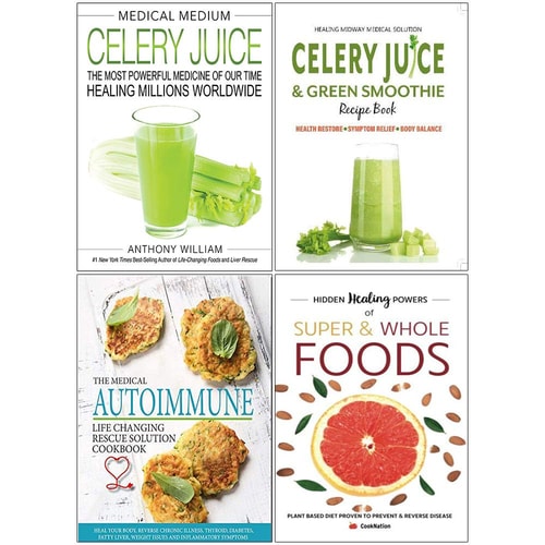 Medical Medium Celery Juice, Celery Juice & Green Smoothie Recipe Book, Medical Autoimmune, Hidden Healing Powers 4 Books Collection Set