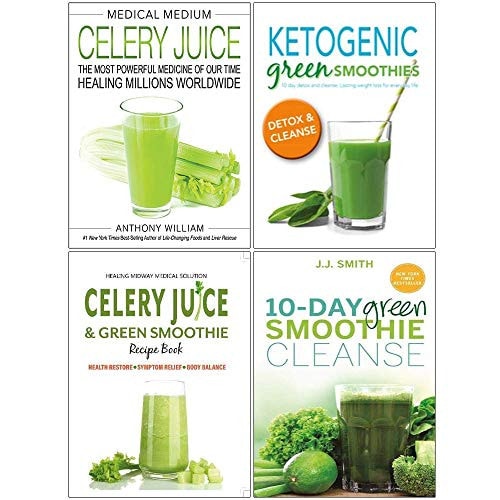 Medical Medium Celery Juice, Ketogenic Green Smoothies, Celery Juice & Green Smoothie Recipe Book, 10 Day Green Smoothie Cleanse 4 Books Collection Set