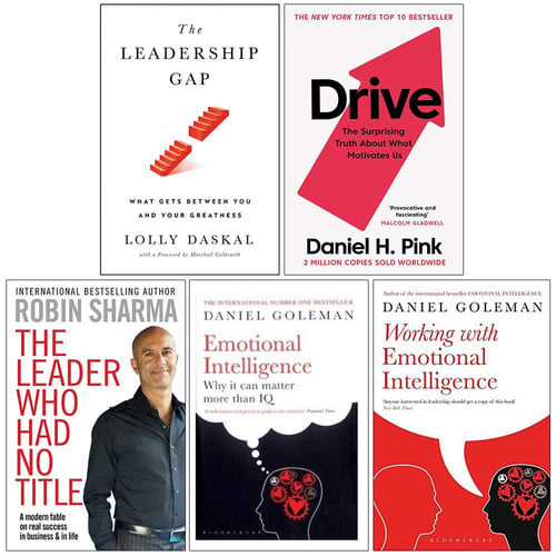 Leadership Gap [Hardcover], Drive Daniel Pink, The Leader Who Had No Title, Emotional Intelligence, Working with Emotional Intelligence 5 Books Collection Set