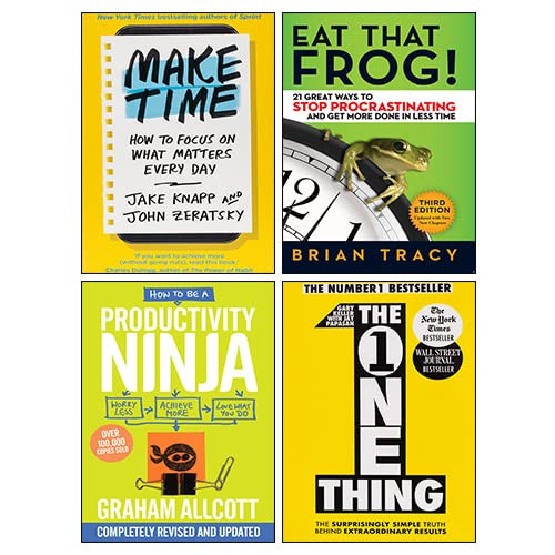 Make Time, One Thing, How to be a Productivity Ninja, Eat That Frog! 4 Books Collection Set