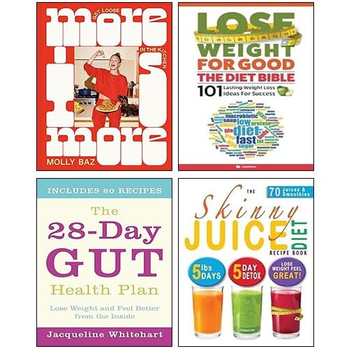 More Is More: Get Loose in the Kitchen [Hardcover], The 28-day Gut Health Plan, The Skinny Juice Diet Recipe Book, The Diet Bible 4 Books Collection Set