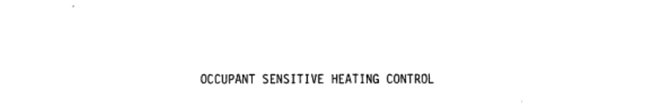 Occupant Sensitive Heating Control