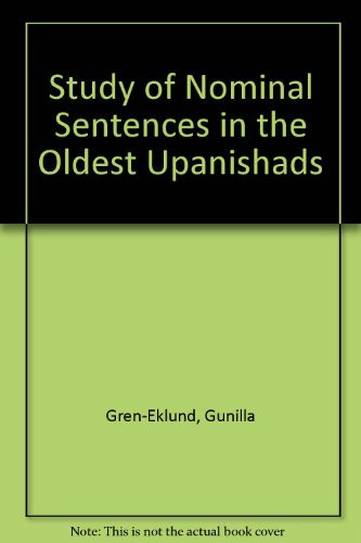 A study of nominal sentences in the oldest Upaniṣads (Studia Indoeuropaea Upsaliensia)