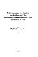 Untersuchungen zur Struktur des Reiches von Pylos: die Stellung der Ortschaften im Lichte der Linear B-Texte