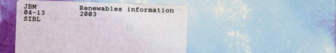 Renewables Information 2003