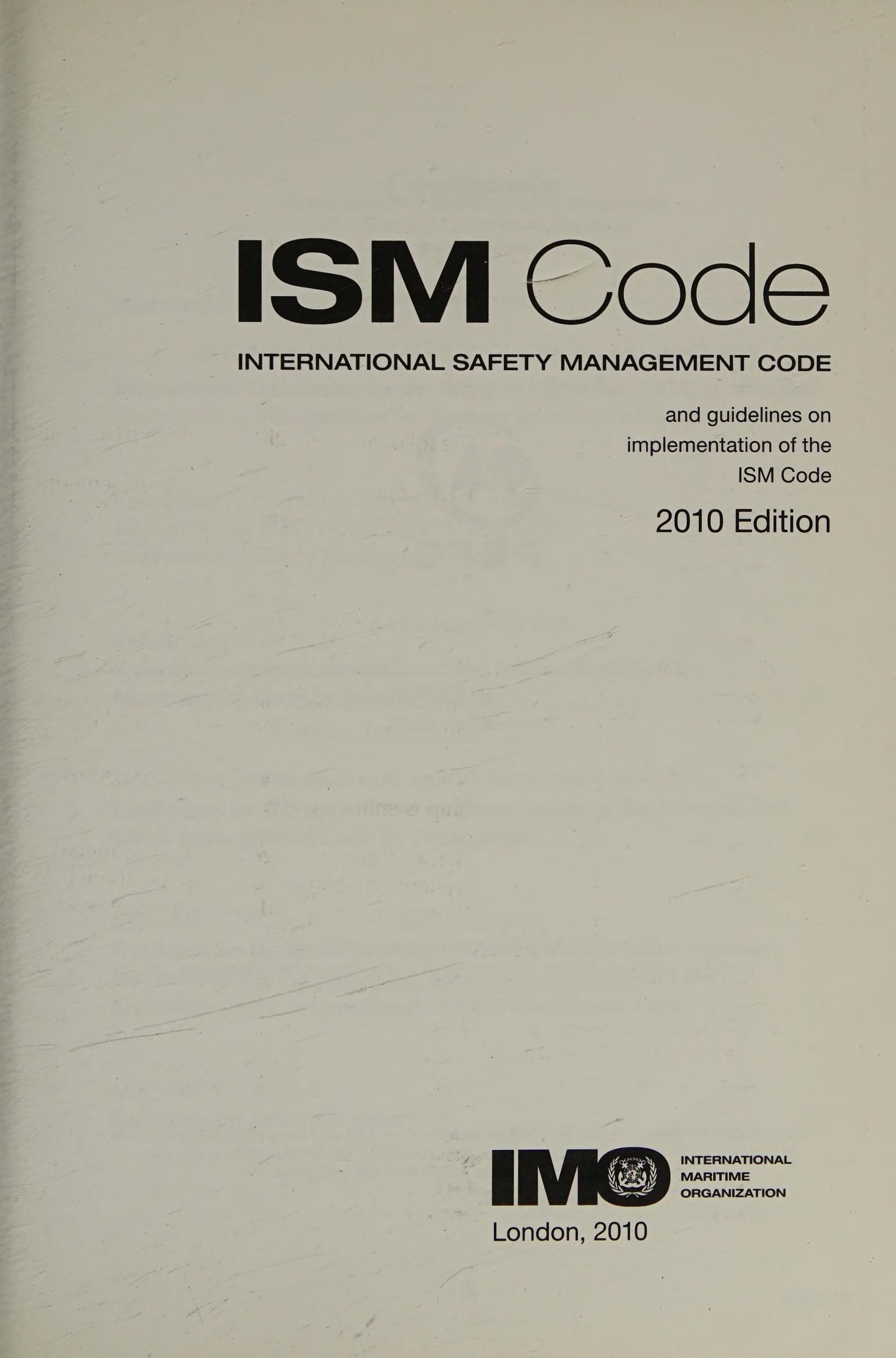 ISM Code and Guidelines on Implementation of the ISM Code 2010