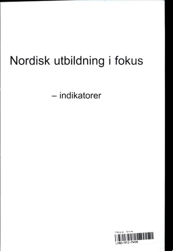 Nordisk utbildning i fokus – indikatorer