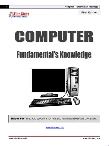 Computer Knowledge for IBPS, JOA, SBI Clerk & PO, RRB, SSC Railways and other State Govt. Exams. Computer General Knowledge for Government Exams.