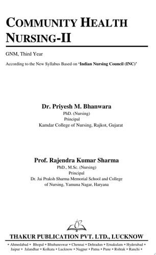 Community Health Nursing-II (English Edition) e-Book for INC’s G.N.M. 3rd Year