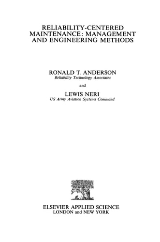 Reliability-Centered Maintenance: Management and Engineering Methods
