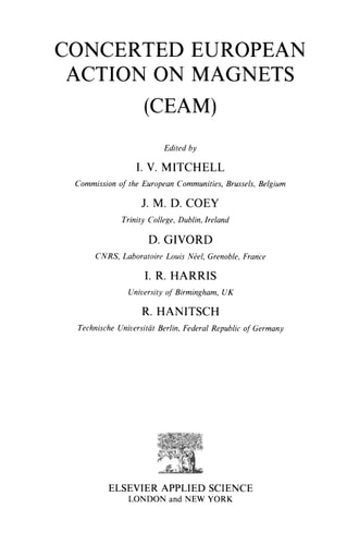 Concerted European Action on Magnets (CEAM)