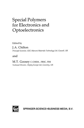 Special Polymers for Electronics and Optoelectronics