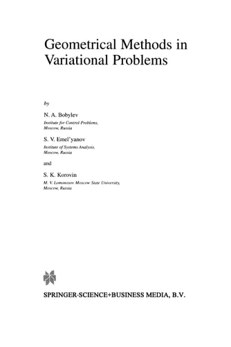 Geometrical Methods in Variational Problems
