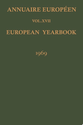 Annuaire Européen / European Yearbook