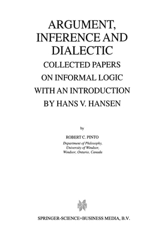 Argument, Inference and Dialectic