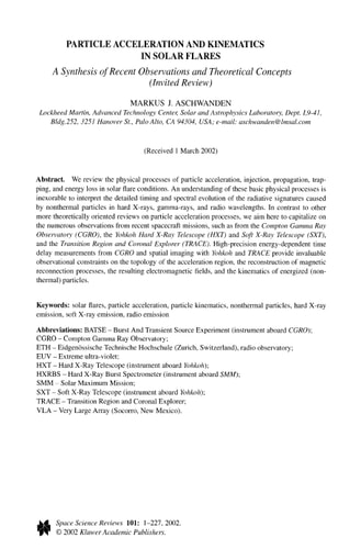 Particle Acceleration and Kinematics in Solar Flares