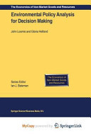 Environmental Policy Analysis for Decision Making
