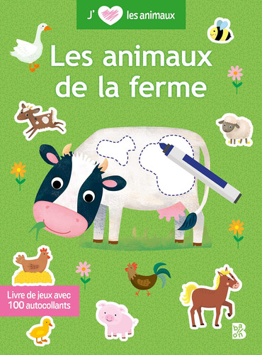 Les animaux de la ferme Livre de jeu avec 100 autocollants
