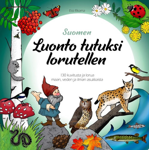 Suomen luonto tutuksi lorutellen 130 kuvitusta ja lorua maan, veden ja ilman asukkaista