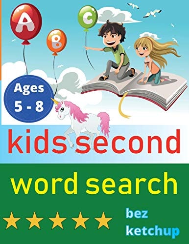 Kids Second Word Search Easy Large Print Word Find Puzzles for Kids - Color in the Words and Unicorns!