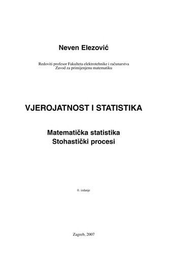 Vjerojatnost i statistika Statistika i procesi
