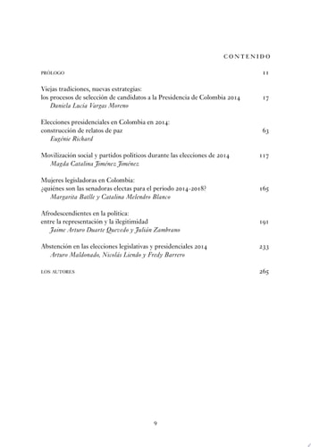 Elecciones 2014 en Colombia: candidatos, estrategia y resultados. Libro independiente
