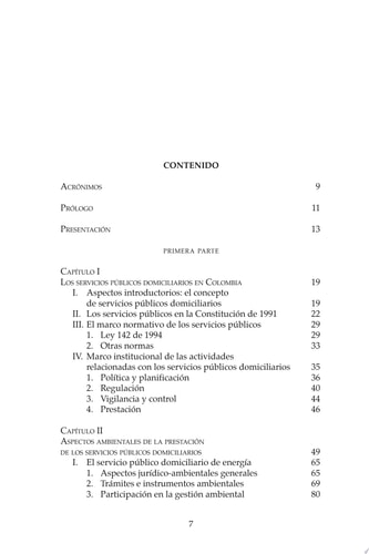 Aspectos Ambientales de la prestación de los servicios públicos domiciliarios