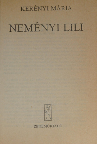 Neményi Lili (Hungarian Edition)