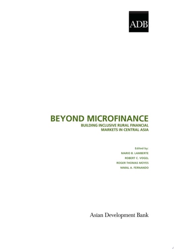 Beyond Microfinance Building Inclusive Rural Financial Markets in Central Asia