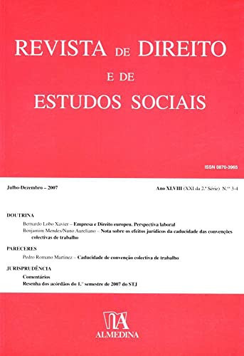 Revista de Direito e de Estudos Sociais, Julho-Dezembro - 2007, Ano XLVIII, Nos 3-4