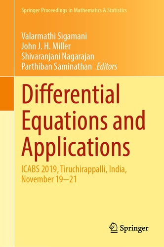 Differential Equations and Applications ICABS 2019, Tiruchirappalli, India, November 19–21