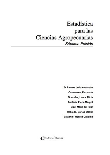 Estadística para las Ciencias Agropecuarias