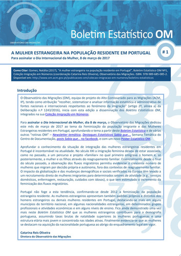 A Mulher Estrangeira na População Residente em Portugal